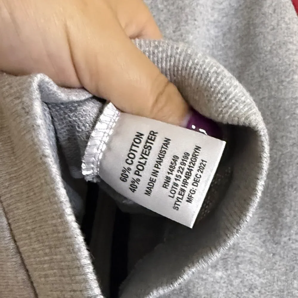 Gray and Red Hooded Zip-Up Jacket 3T